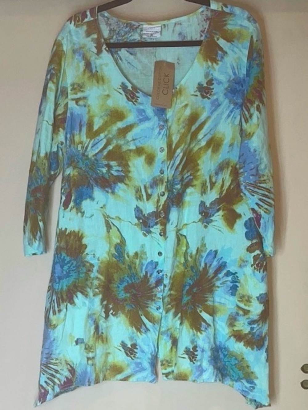Summer Chic! Floral Button-Front LinenTunic